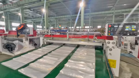 自動 3 ライン底溶接ダイカットハンドルショッピングバッグ製造機